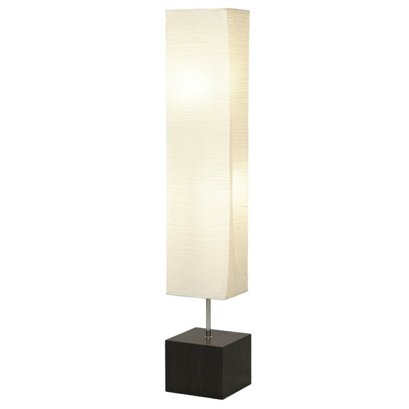 Mainstays 58" Modern White Rice Paper Floor Lamp with Dark Wood Finish Base