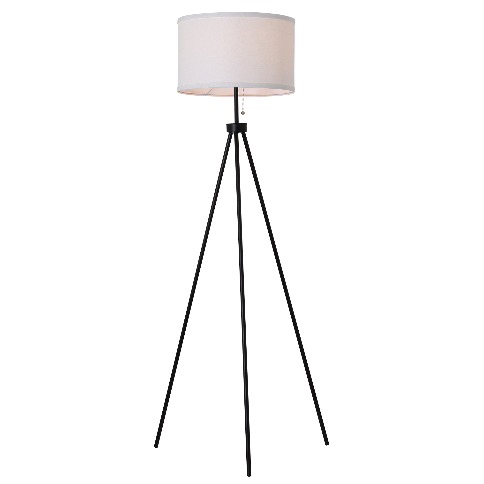 Mainstays 58" Black Metal Tripod Floor Lamp, Modern, Young Adult Dorms and Adult Home Office Use. - image 1 of 5