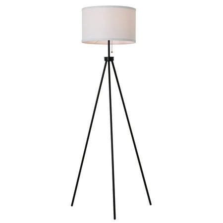 Mainstays 58" Black Metal Tripod Floor Lamp, Modern, Young Adult Dorms and Adult Home Office Use