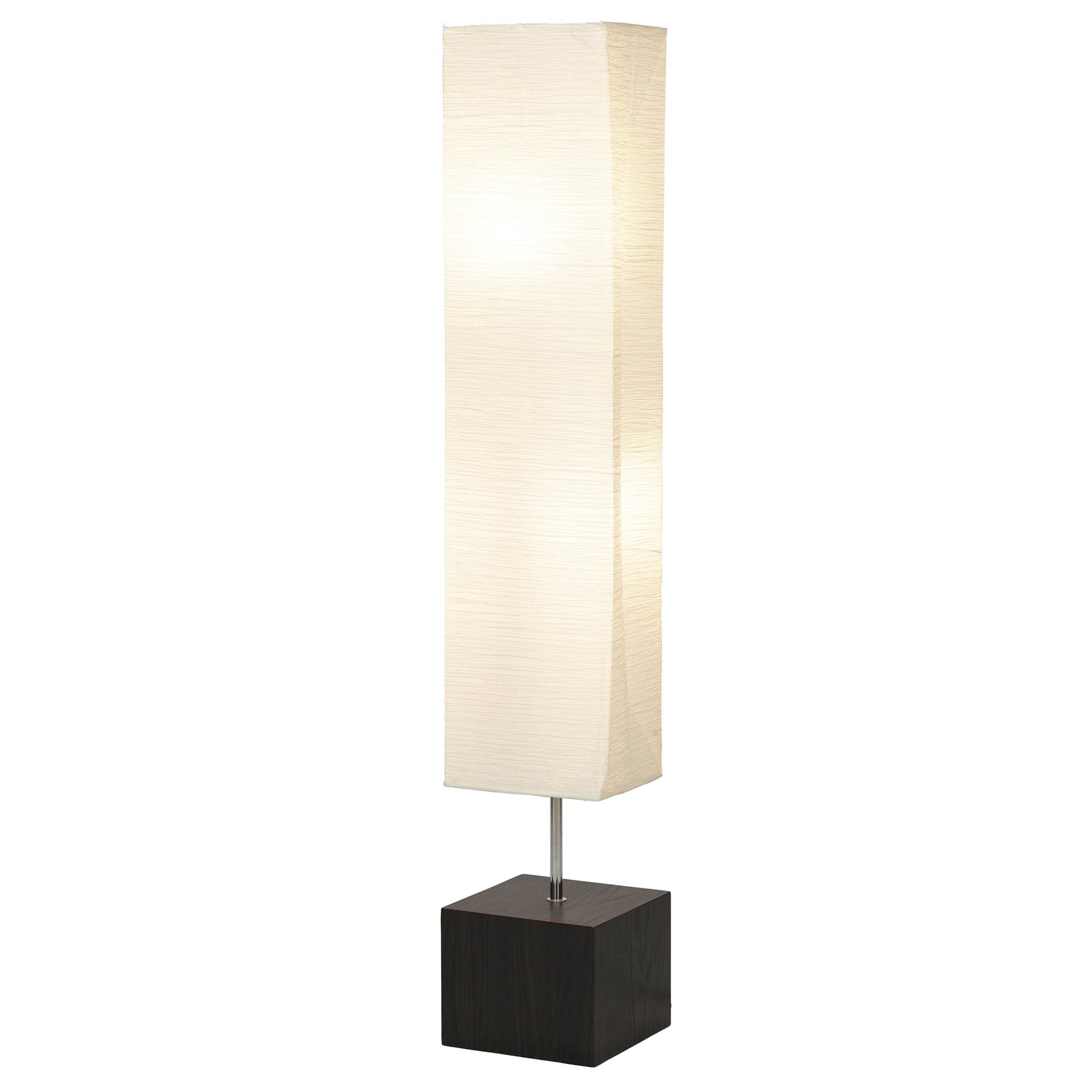 Mainstays dark wood floor lamp with rice paper shade sales