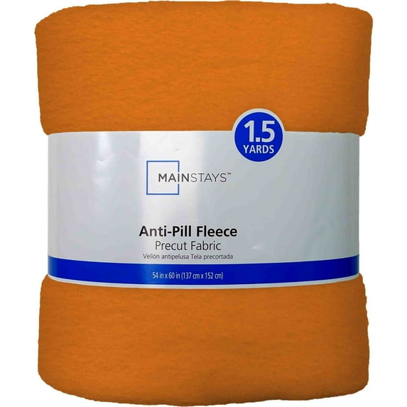 Mainstays 58" X 1.5 yard Lux Anti-pill Fleece Fabric Precut, Orange