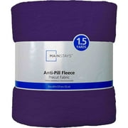 Mainstays 1.5 Yards 100% Polyester Lux Anti-pill Fleece Solids, Purple, 60" Wide for Crafts