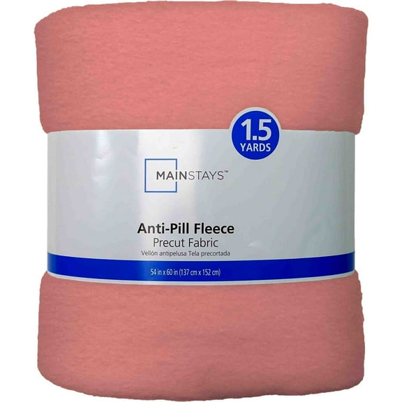 Mainstays 58" x 1.5 yard Lux Anti-pill Fleece Fabric Precut, Coral