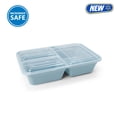 thumbnail image 1 of Mainstays 5-Pack 3-Compartment BPA-Free Plastic Meal Prep Food Storage Containers, 1.2L, Blue Cameo, 1 of 10