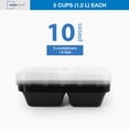 thumbnail image 1 of Mainstays 10-Piece 3-Compartment Meal Prep Container Set, 5 Containers + 5 Lids, BPA-Free, Leak-Resistant, 1 of 10