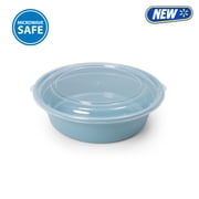 Mainstays 5-Pack Round BPA-Free Plastic Meal Prep Food Storage Containers, 1L, Blue Cameo