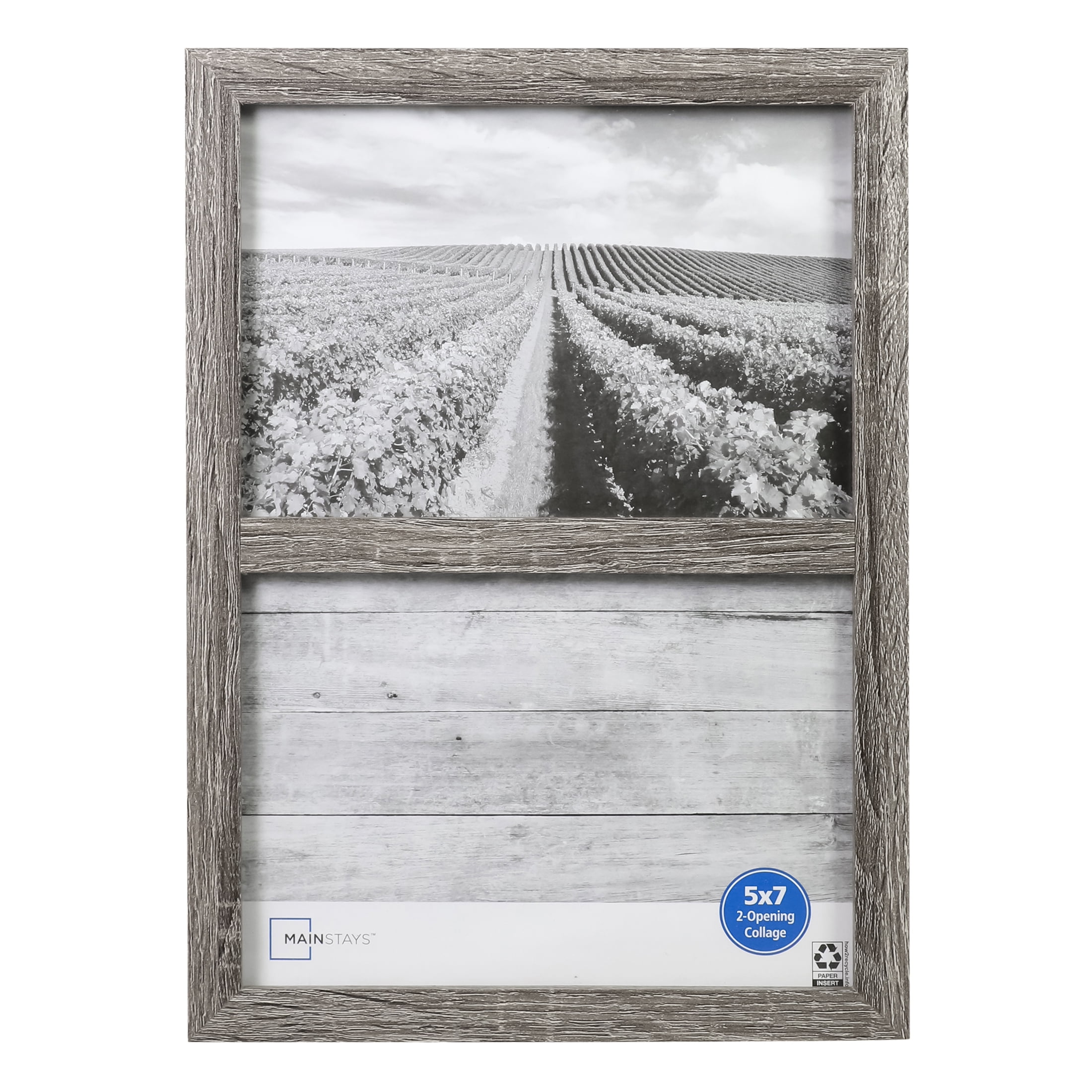 Mainstays 5x7 2Opening Linear Gallery Wall Picture Frame, Rustic Gray