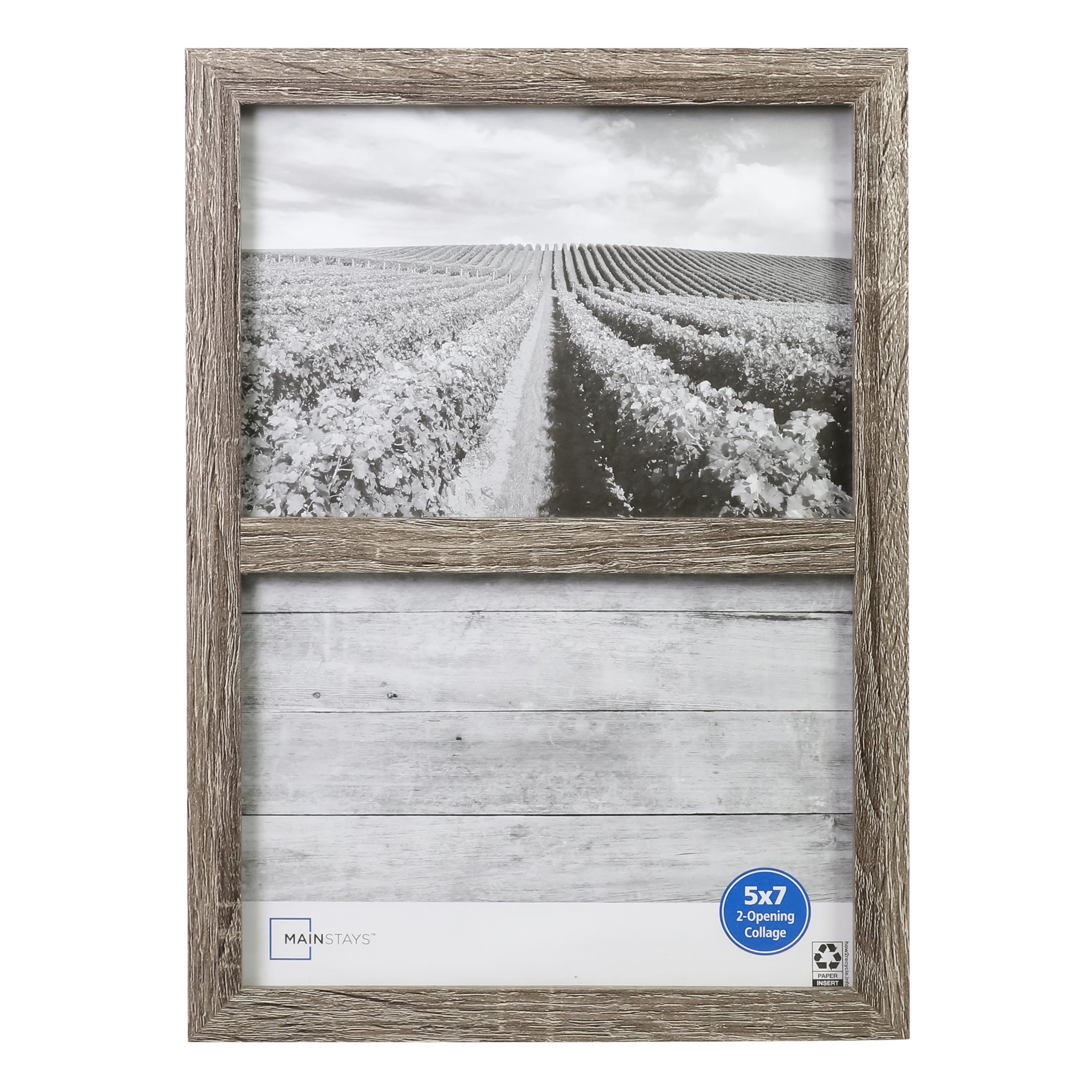 Mainstays 5x7 2Opening Linear Gallery Wall Picture Frame, Rustic Gray