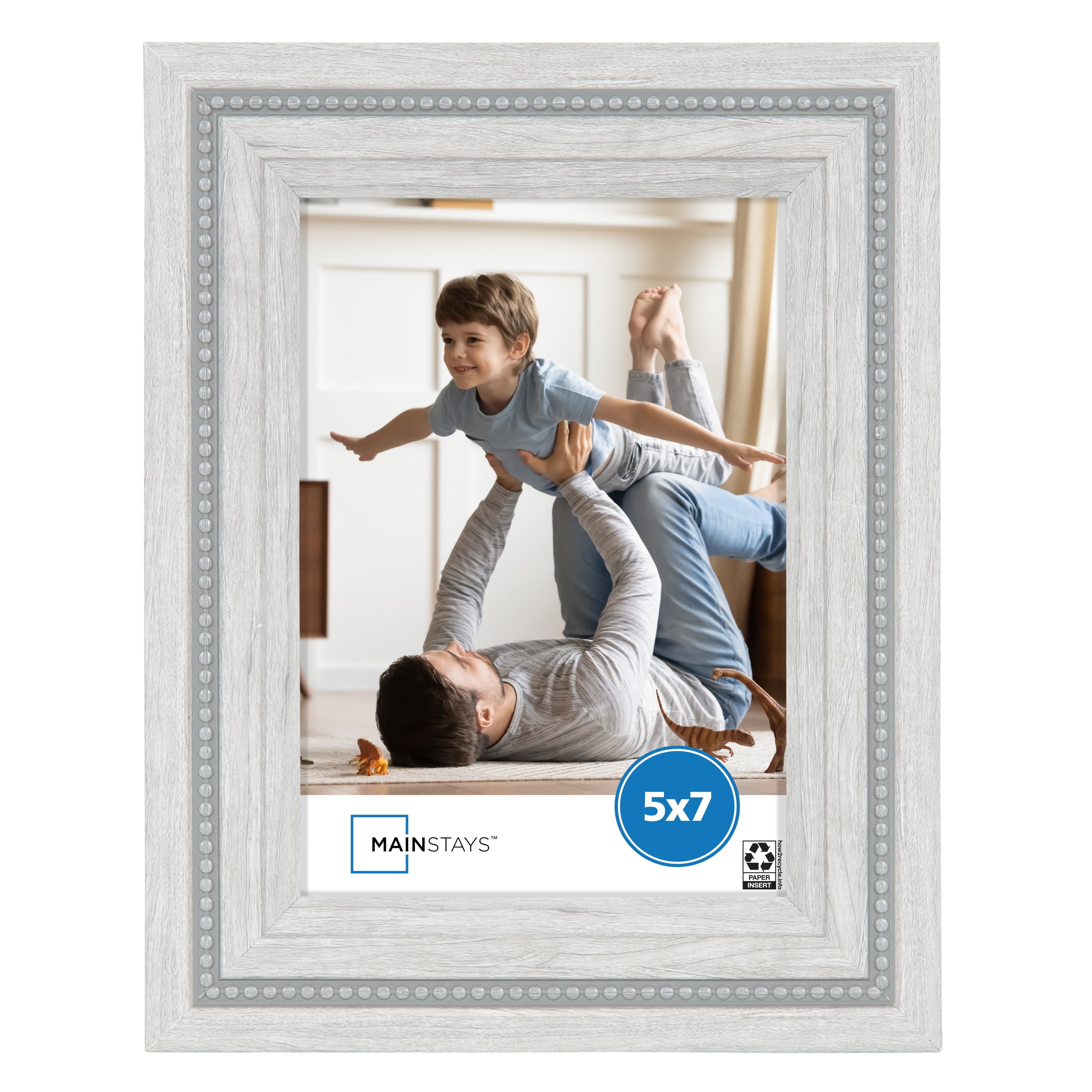 Mainstays 5x7 Beaded Gray Tabletop Picture Frame