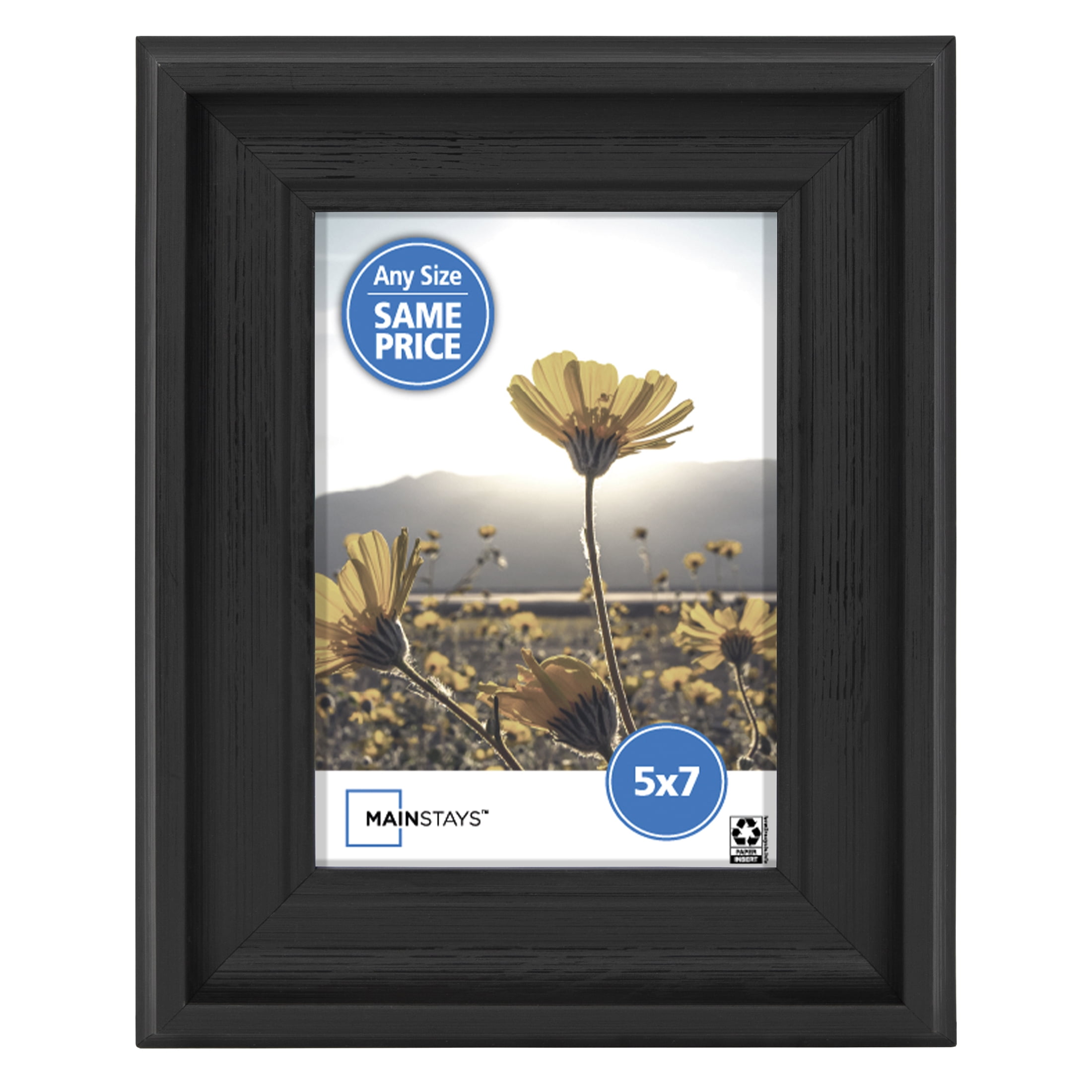 Mainstays 5x7 Curved Decorative Tabletop Picture Frame, Black