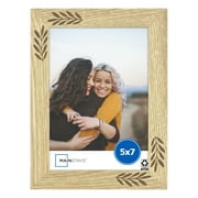 Mainstays   5x7 Picture Frame   Etched Leaves Wood Tabletop Photo Frame