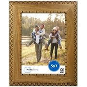 Mainstays 5 x 7 Etched Wood Picture Frame, Walnut, Tabletop or Wall Display