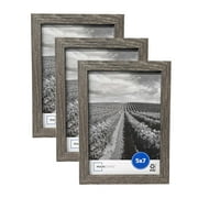 Mainstays - 5x7 Picture Frame - Rustic Gray Gallery Linear Program Tabletop & Wall Photo Frame, set of 3