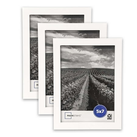 Mainstays - 5x7 Picture Frame - White Gallery Linear Program Tabletop & Wall Photo Frame, Set of 3