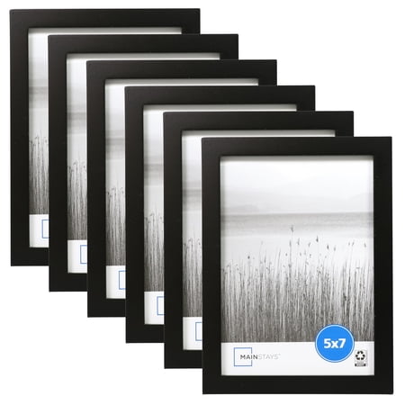 Mainstays 5x7 Linear Gallery Wall Picture Frame, Black, Set of 6