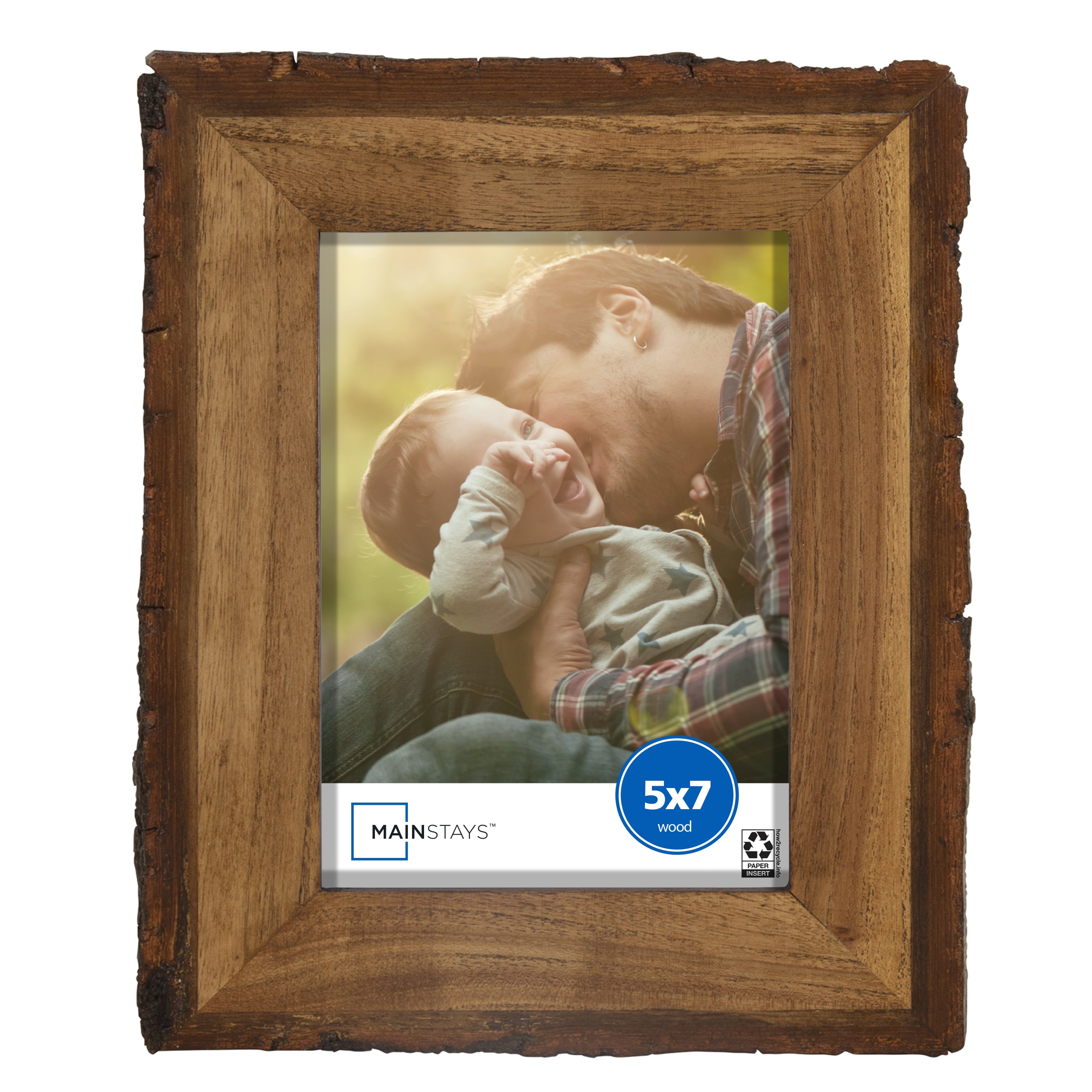 Mainstays 5x7 Live Edge Decorative Tabletop Picture Frame