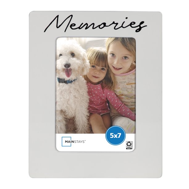 Mainstays 5x7 Memories Expression White Tabletop Picture Frame