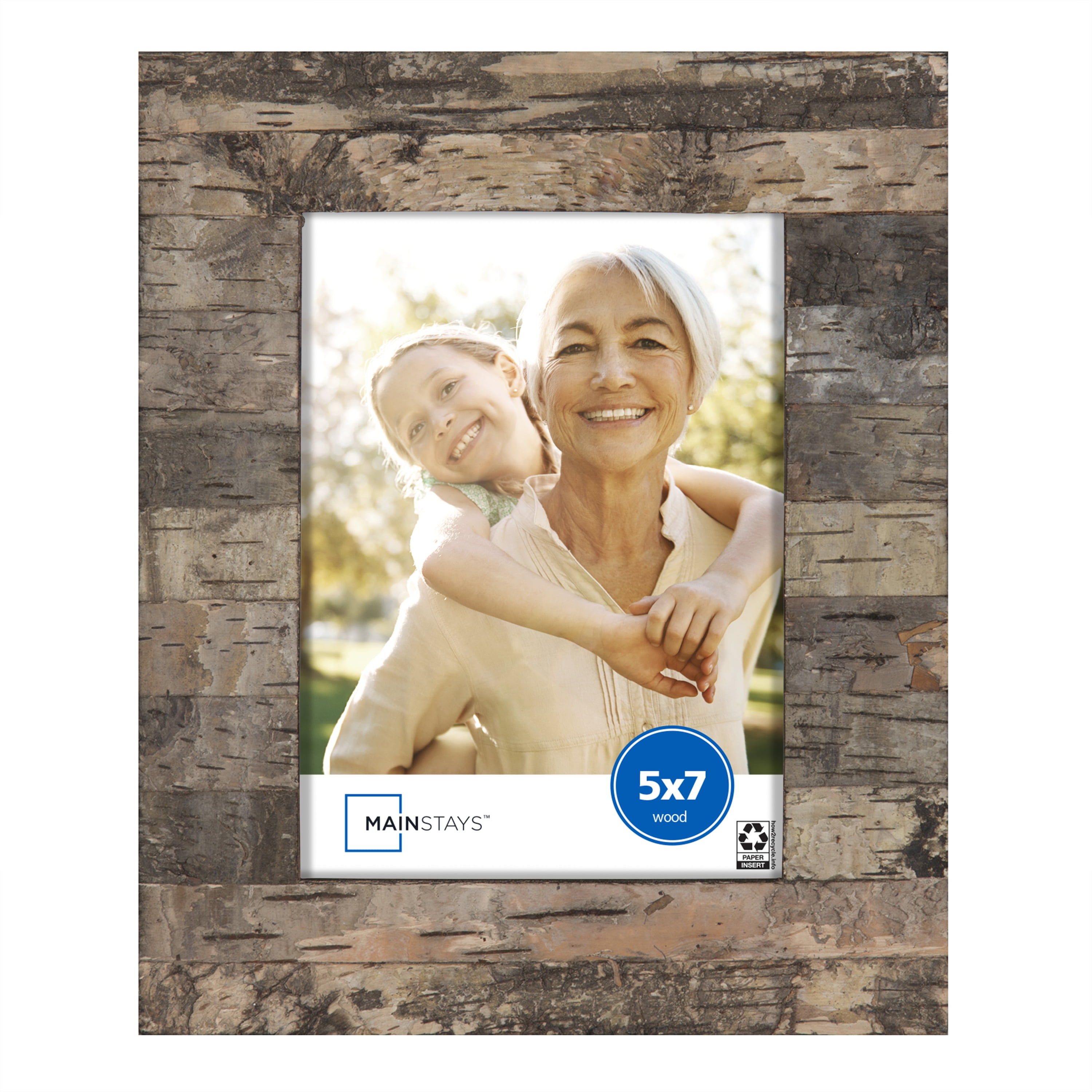 Mainstays Picture Frame, 5 x 7, Rustic Bark, Tabletop