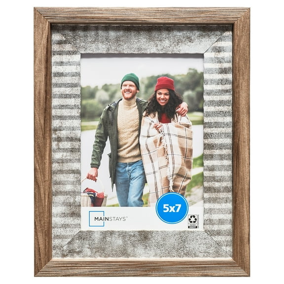 Mainstays 5x7 Rustic Farmhouse Decorative Tabletop Picture Frame