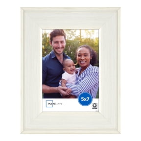 Mainstays 5 x 7 Picture Frame, Rustic White, Tabletop