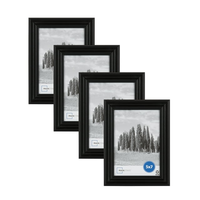 Mainstays 5x7 Traditional Gallery Wall Picture Frame, Black, Set of 4