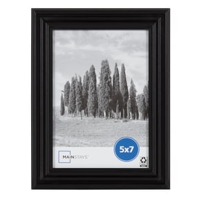 Mainstays 5 x 7 Picture Frame, Black, Traditional Tabletop and Wall Display