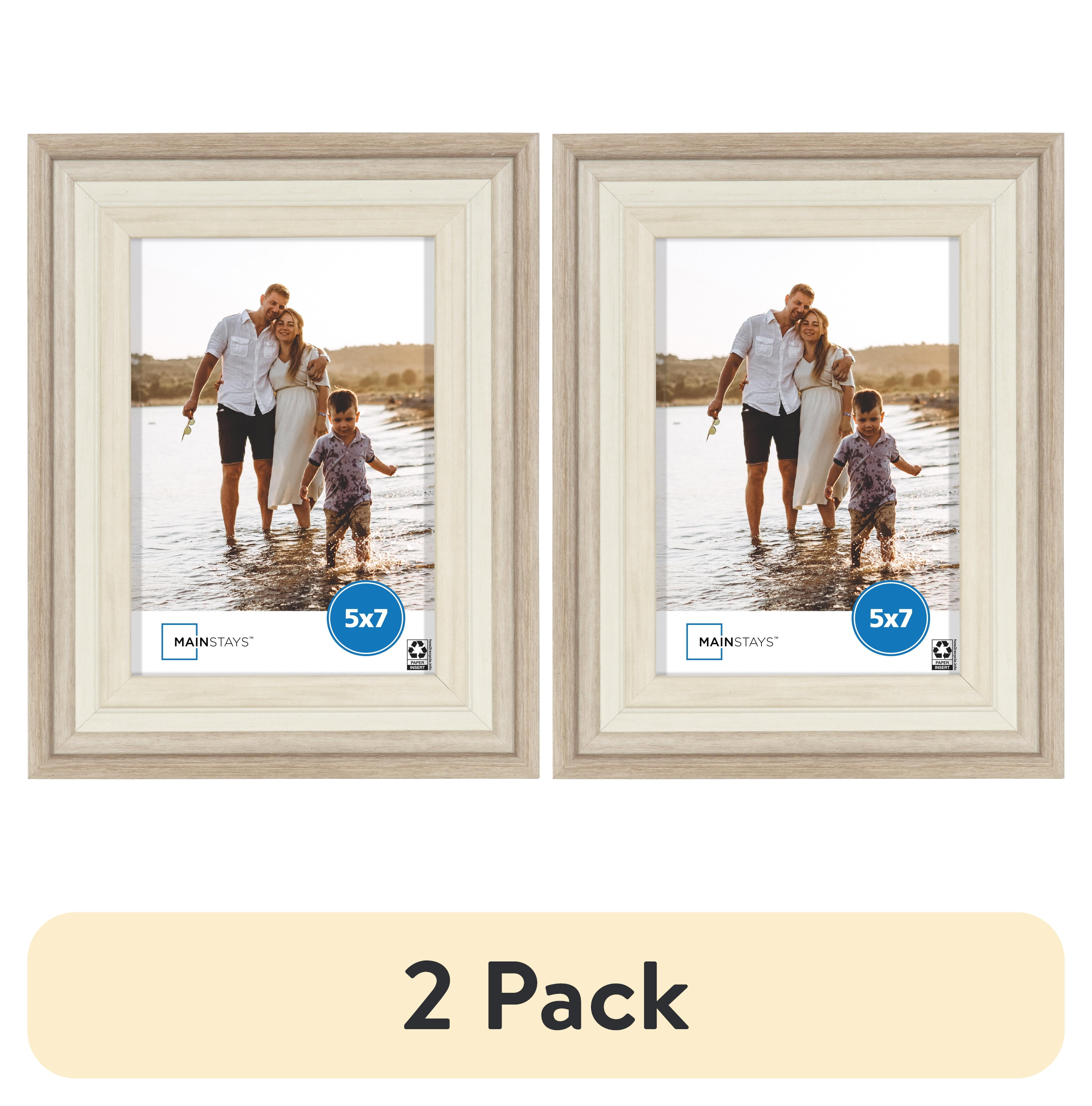 (2 pack) Mainstays 5x7 Two Tone Beige Tabletop Picture Frame - Walmart.com