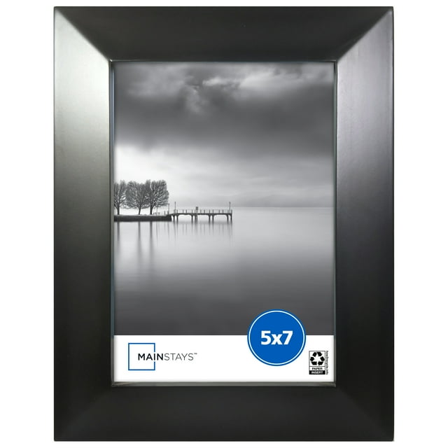 Mainstays 5x7 Wide Beveled Tabletop Picture Frame, Black