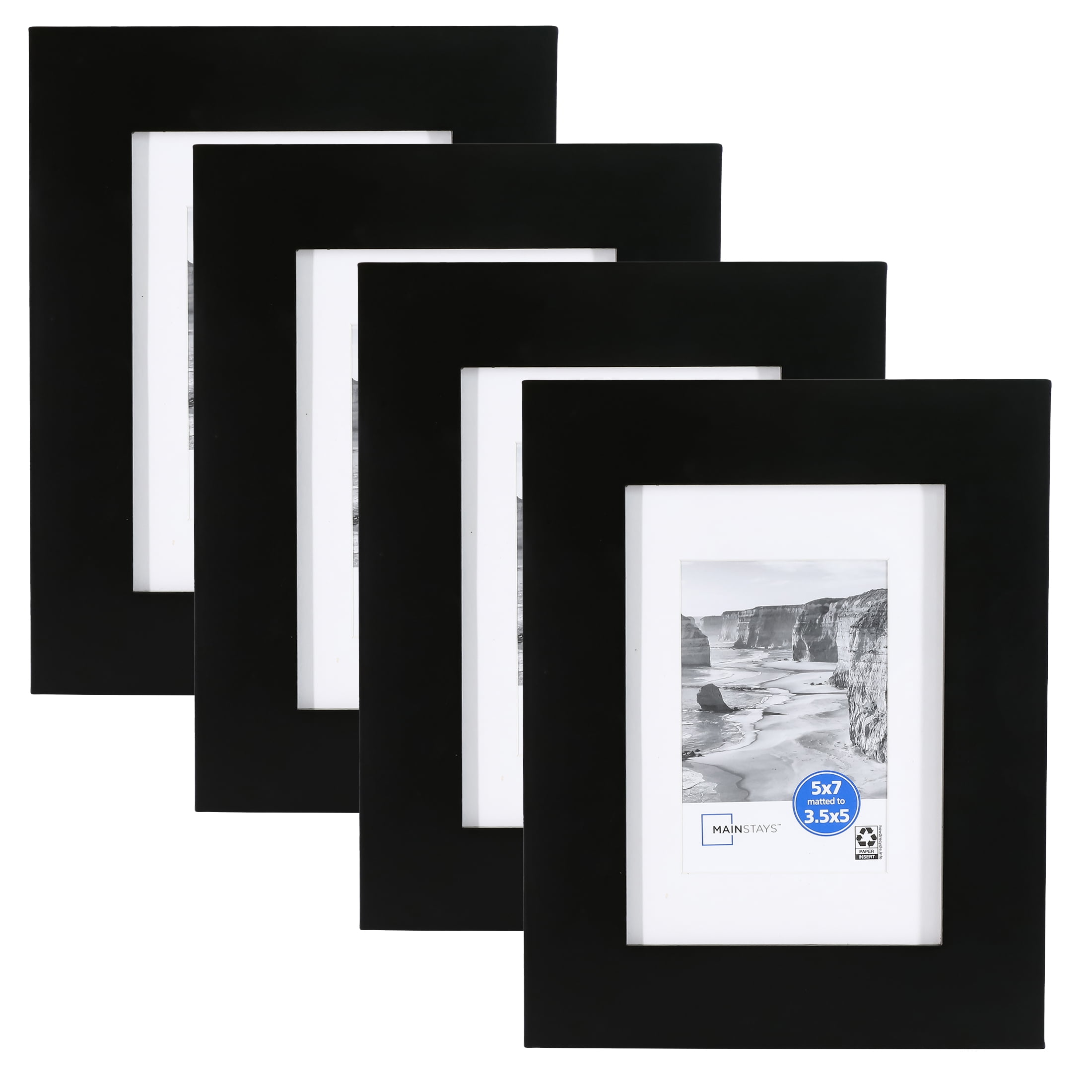 Mainstays 5x7 inch Flat Wide Black 1.5" Gallery Wall Picture Frames 4