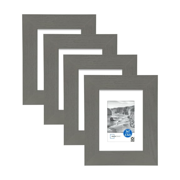 Mainstays 5" x 7" Grey 1.5" Gallery Wall Picture Frames ( 4 Count)