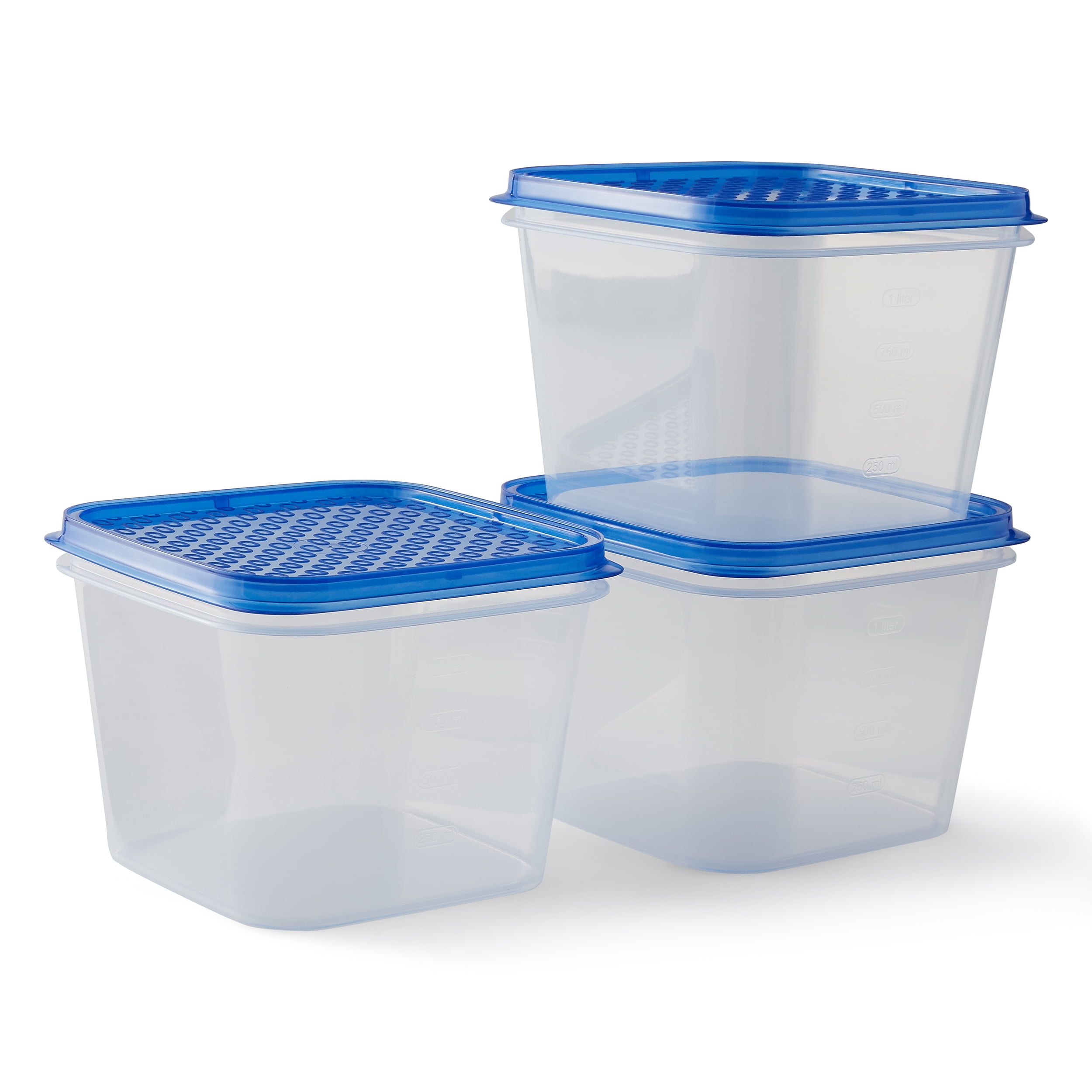 Mainstays Plastic Bulk Food Storage Containers, Set of 3: 2 - 21cup and one  46 cup canister 