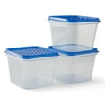 Mainstays 6.2 Cup Plastic Food Storage Container with Lid, Set of 3