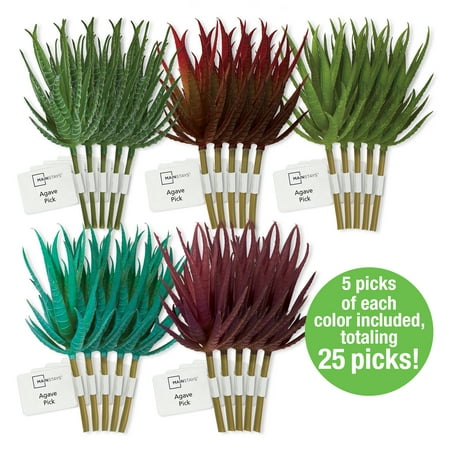 Mainstays 6.5" Artificial Agave Succulent Picks, Mixed Colors
