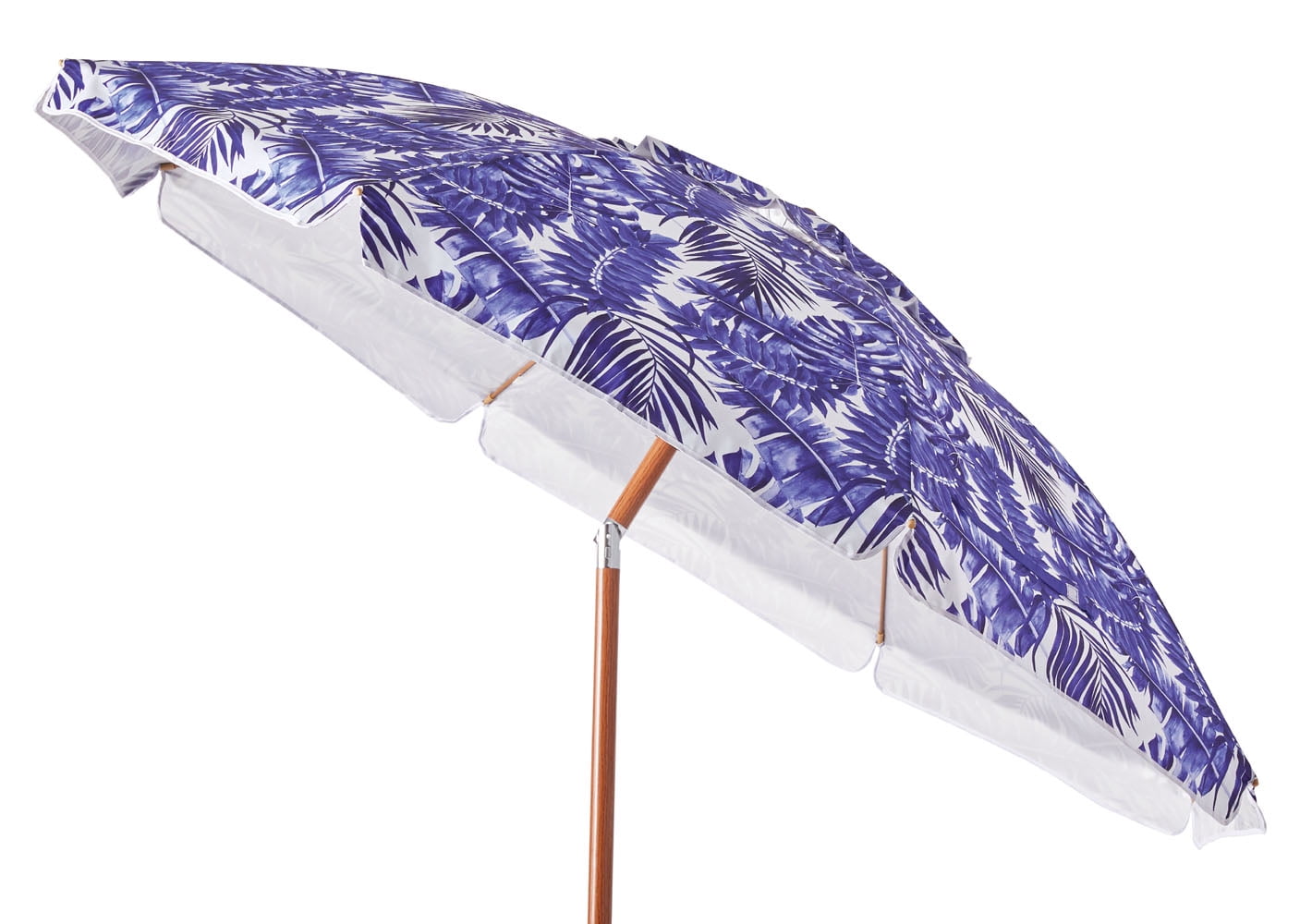 Mainstays 6.5 Feet Vented Beach Umbrella w/Tilt, Blue Palm Print