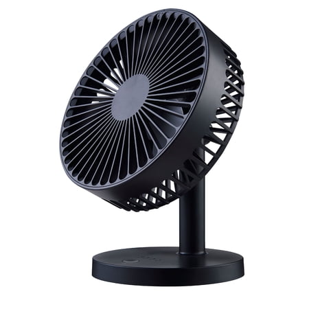 Mainstays 6" 90 Degree Pivoting Rechargeable USB Plastic Portable Personal Fan, Black