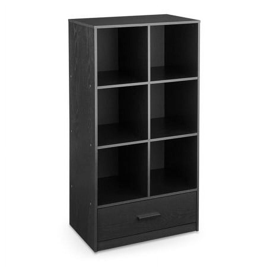Mainstays 6 cube storage organizer with 1 drawer black walmart
