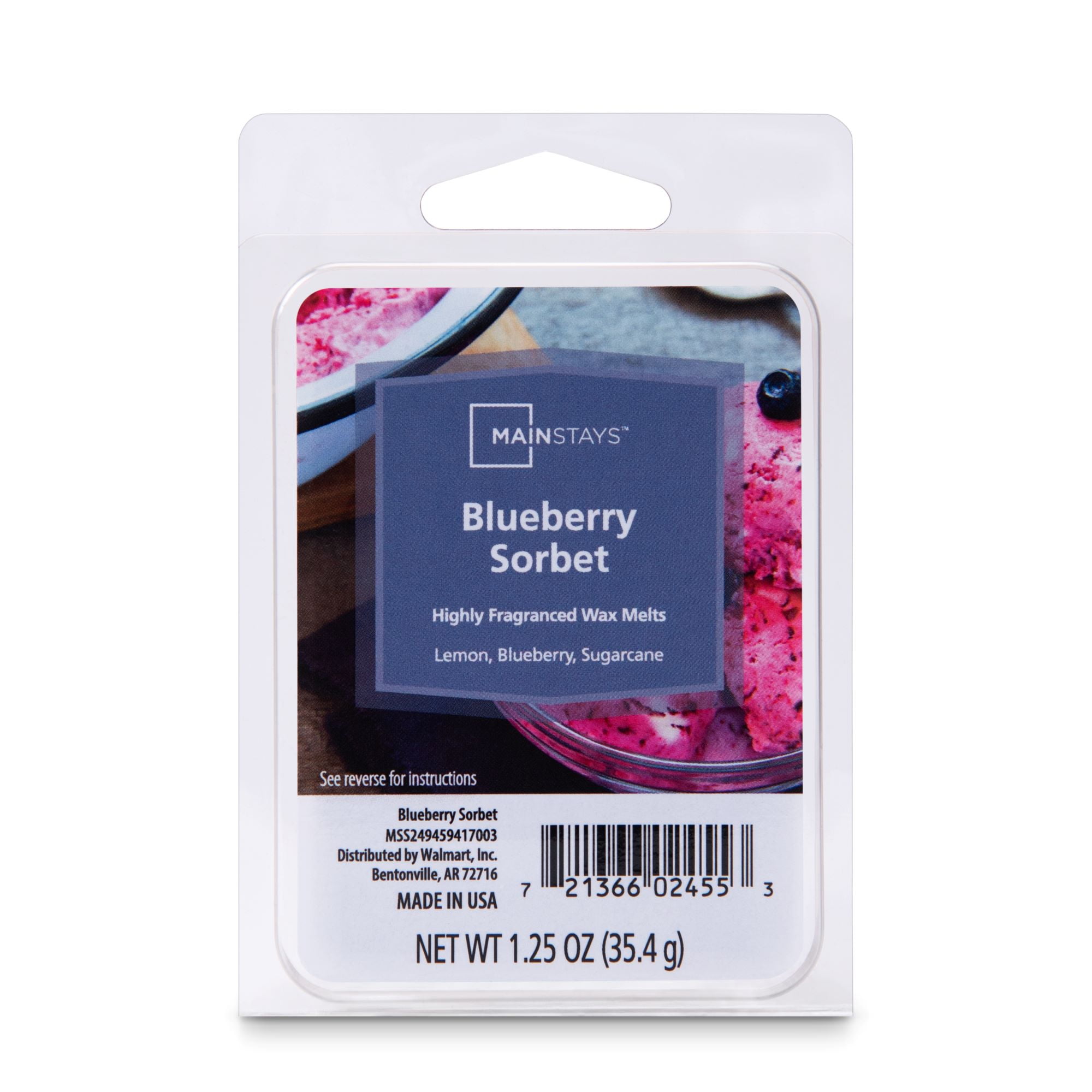 Mainstays 6 Cube Wax Melts, Blueberry Sorbet, 1.25 oz