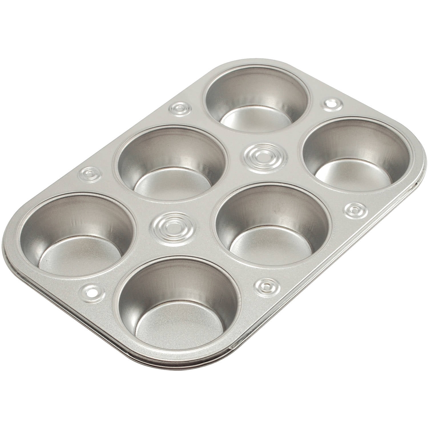Mainstays 6 Cup Nonstick Steel Muffin Pan, 3.5 in Diameter Cups