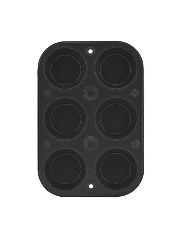 Mainstays 6 Cup Nonstick Steel Muffin Pan, 1.2 in Diameter Cups 6 Pieces