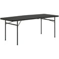 Mainstays 6 Foot BiFold Plastic Folding Table, Black