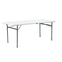 Mainstays 6 Foot Bi-Fold Plastic Folding Table (White)