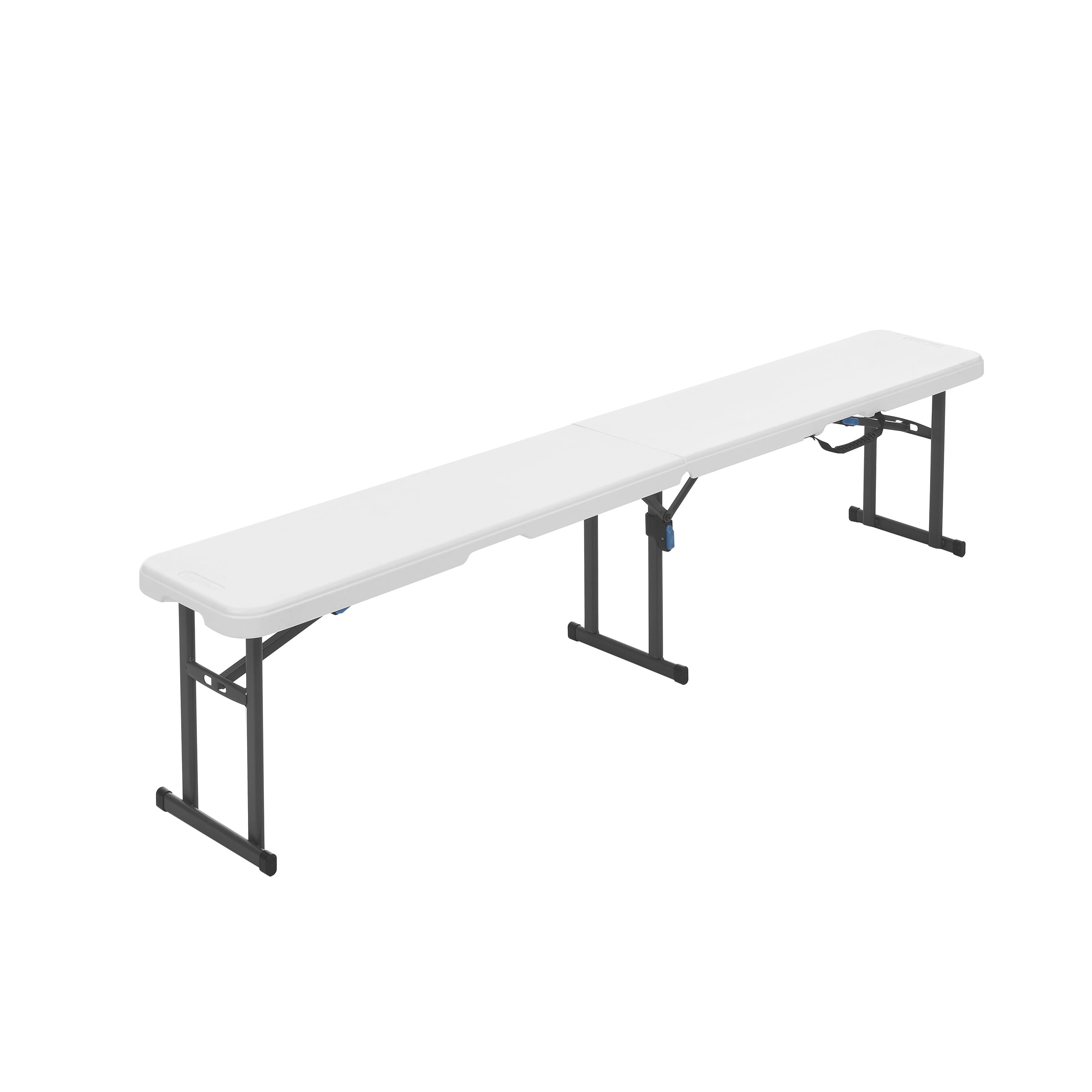 Mainstays 6 Foot Fold in Half Bench Steel Frame Indoor Outdoor Includes Carry Handle White Walmart