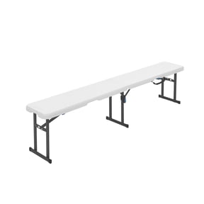 Mainstays 6' Centerfold Bench, Steel Frame, Indoor Outdoor, Includes Carry Handle, White