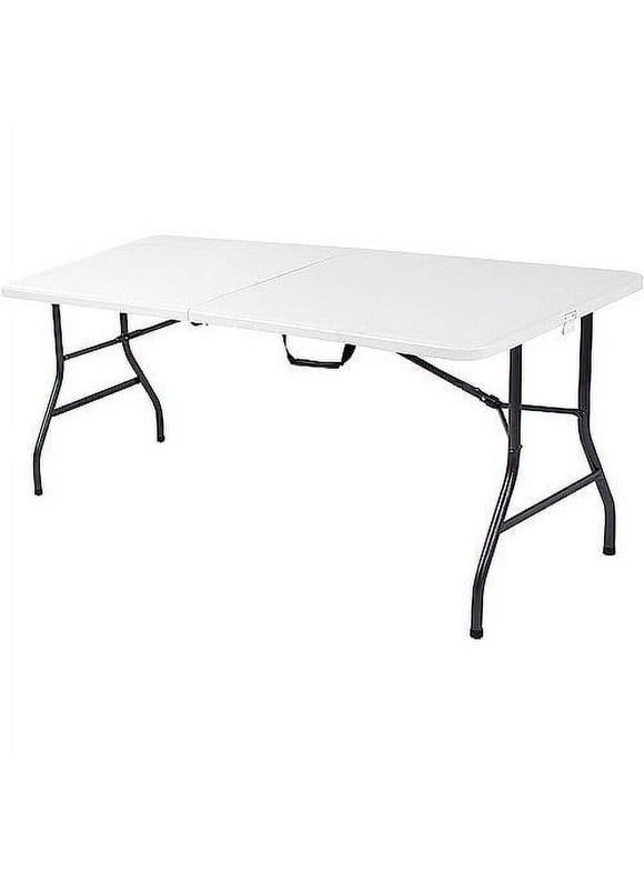 Mainstays 6-Foot Long Center-Fold Table by Cosco, Multiple Colors