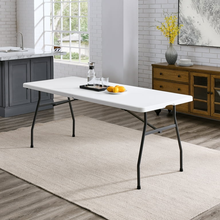 Mainstays 6 Foot Premium Fold in Half Table White Granite