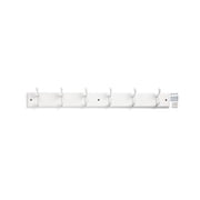 Mainstays 6 Hook 27 inch Hook Board for Coats, Bags, Leashes, Keys, Towels, 45 lbs Capacity, White, 1 Pc