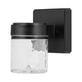 Mainstays 6" Outdoor Black Integrated LED Wall Light, Glass Shade, 110