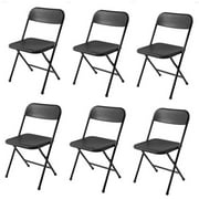 Mainstays 6 Pack Resin Folding Chair, Black