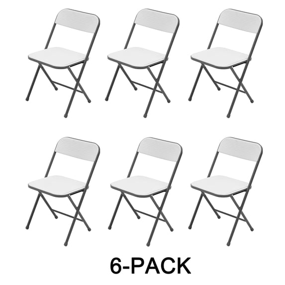 Mainstays Banquet Resin Folding Chair, White, Set of 6