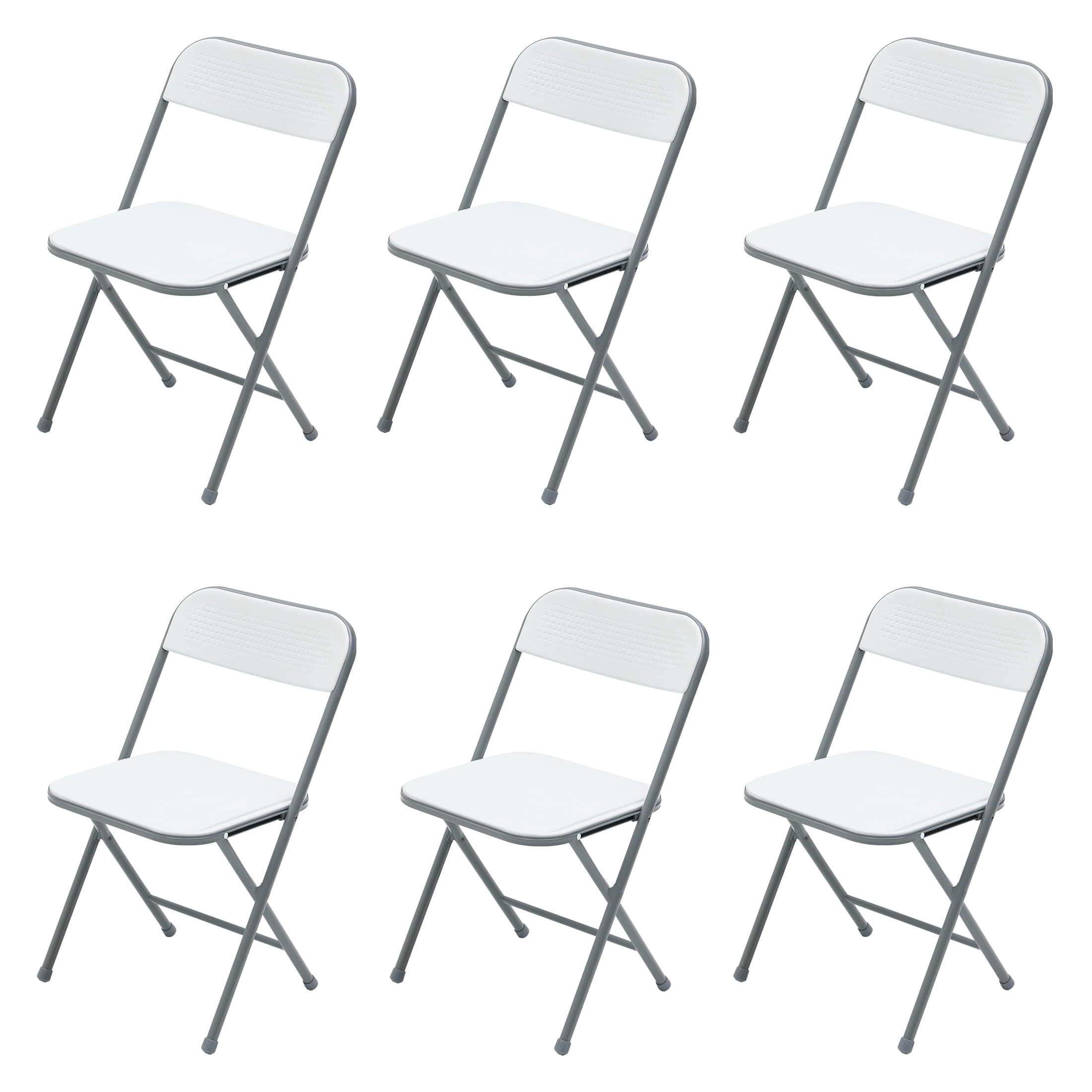 Mainstays 6 Pack Resin Folding Chair, White